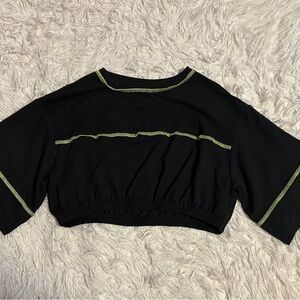 Black and Green Women's Crop Top